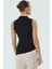 Fitted Dik Yaka Bluz Polyester Örme Kumaş Asimetrik Kısa Kollu Özenle Seçilmiş 3