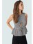 Yazlık Casual Ekose Peplum Bluz Bağcıklı Bisiklet Yaka Polyester Uzun Ömürlü 2