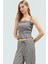 Ince Askılı Gipeli Crop Bluz Polyester Elastan Jakar Örme Yazlık Yüksek Kalite 4