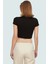 Kısa Kollu Crop Bluz V Yaka Fitted Kalıp Viskoz Kumaş Uzun Ömürlü Dayanıklı Malzeme 4