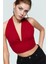 Vücuda Oturan Crop Bluz Boyundan Bağlamalı Örme Kumaş Modern Stil Premium Kalite 2