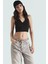 Super Crop Triko Bluz V Yaka Fitted Kalıp Günlük Kullanım Için Şık Görünüm 2