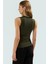 96% Polyester 4% Elastan Fitted Bluz Asimetrik Yaka Kolsuz Tasarım Zarifane 3