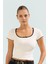 Pamuklu Örme Bluz Fitted Kalıp Havuz Yaka Kısa Kol Modern Stil Trend Tasarım 2