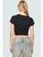 Fitted Crop Bluz Esnek Örme Bisiklet Yaka Rahat Yazlık Özel Tasarım Zarifane 3