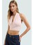 Vücuda Oturan Crop Bluz Boyundan Bağlamalı Örme Kumaş Modern Stil Premium Kalite 2