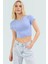 Rahat Viskoz Ribana Kumaş Çizgili Crop Bluz Fitted Günlük Stil Trend Tasarım Konforlu Kesim 2