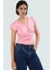 Fitted Vücuda Oturan Pamuklu Bluz V Yaka Düğmeli Kısa Kollu Yazlık Modern Stil Trend Tasarım 2