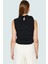 Kolsuz Örme Bluz Dik Yaka Regular Kalıp Polyester Karışımlı Yazlık Premium Kalite Modern Stil 4