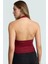 Fitted Kalıp Viskoz Ribana Crop Bluz Boyundan Bağlamalı Yaka Günlük Stil 3