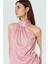 Kadın Yazlık Bluz Halter Yaka Pilise Dokuma Regular Kalıp Polyester Kumaş 1