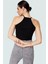 Fitted Crop Bluz Renk Pamuklu Kaşkorse Örme Kumaş Özenle Seçilmiş Premium Kalite 3