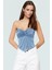 Yazlık Crop Bluz Buzzy Dokuma Polyester Straplez Kemersiz Günlük Stil Rahat Kullanım 1
