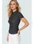 Polyester Karışımlı Bluz Crop Boy Fitted Kalıp Kısa Kol Seçkin Malzeme Dayanıklı 1