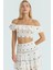 Pamuklu Brode Dokuma Bluz Carmen Yaka Kolsuz Crop Fitted Rahat Kullanım Trend Tasarım 2