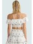 Pamuklu Brode Dokuma Bluz Carmen Yaka Kolsuz Crop Fitted Rahat Kullanım Trend Tasarım 3