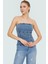 Straplez Denim Bluz Fitted Kalıp Stretch Kumaş Yazlık Yüksek Kalite Rahat Kullanım 1