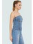 Straplez Denim Bluz Fitted Kalıp Stretch Kumaş Yazlık Yüksek Kalite Rahat Kullanım 3