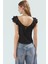 Kolsuz Fitted Örme Bluz Havuz Yaka Crop Boy Polyester Günlük Kullanım Için Özel Tasarım 1