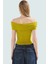 Kısa Kollu Fitted Bluz Carmen Yaka Viskoz Ribana Kumaş Günlük Kullanım Için Konforlu Kesim 3