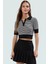 Rejenere Kaşkorse Crop Bluz Çizgili Polo Yaka Fitted Yazlık Konforlu Kesim Özenle Seçilmiş 1