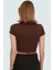 Kısa Kollu Crop Bluz V Yaka Fitted Kalıp Viskoz Kumaş Uzun Ömürlü Dayanıklı Malzeme 3