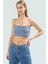 Taş Detaylı Denim Super Crop Bluz Yaz Partileri Için Trend Tasarım Yüksek Kalite 2