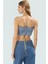 Taş Detaylı Denim Super Crop Bluz Yaz Partileri Için Trend Tasarım Yüksek Kalite 3