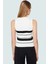 Renk Bloklu Kolsuz Triko Bluz Rahat Kalıp Polyester Yazlık Modern Stil Şık Görünüm Uzun Ömürlü 4