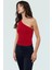 Fitted Tek Omuz Bluz Esnek Örme Crop Boy Modern Stil Premium Kalite Seçkin Malzeme 1