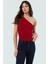 Fitted Tek Omuz Bluz Esnek Örme Crop Boy Modern Stil Premium Kalite Seçkin Malzeme 2