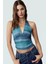 Vücuda Oturan Boyundan Bağlamalı Crop Bluz Polyester Elastan Sandy Dokuma Yüksek Kalite 2