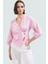 Yazlık Kısa Kol Çizgili Terrycotton Bluz V Yaka Casual Modern Stil Yüksek Kalite Uzun Ömürlü 2