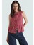 Yazlık Casual Ekose Peplum Bluz Bağcıklı Bisiklet Yaka Polyester Uzun Ömürlü 1