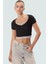 Çıtçıtlı Kısa Bluz Polyester Kaşkorse Örme Günlük Stil Rahat Kullanım Şık Görünüm 2