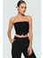 Crop Bluz Ince Askılı Straplez Dokuma Kumaş Bodycon Konforlu Kesim Günlük Kullanım Için 3