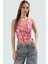 Vücuda Oturan Boyundan Bağlamalı Crop Bluz Polyester Elastan Sandy Dokuma Yüksek Kalite 2
