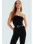 Pamuklu Kaşkorse Dokuma Crop Bluz Straplez Yaka Yazlık Dayanıklı Malzeme Modern Stil 1