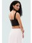 Kolsuz Crop Bluz Kare Yaka Polyester Dokuma Fitted Basic Rahat Kullanım Günlük Için 2
