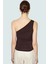 Fitted Tek Omuz Bluz Esnek Örme Crop Boy Modern Stil Premium Kalite Seçkin Malzeme 4