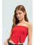 Fitted Straplez Crop Bluz Yan Fermuar Asimetrik Kesim Polyester Kumaş Profesyonel Görünüm 1