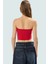 Fitted Straplez Crop Bluz Yan Fermuar Asimetrik Kesim Polyester Kumaş Profesyonel Görünüm 3