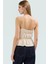 Ince Askılı Crop Bluz Jakarlı Örme Fitted Kalıp Yazlık Seçkin Malzeme Dayanıklı 3