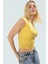 Yazlık Kolsuz Örme Bluz Fitted Kayık Yaka %56 Viskoz Rahat ve Şık Mükemmel Uyum 2