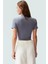 Şık Dik Yaka Crop Bluz Örme Kumaş Kruvaze Yazlık Modern Stil Rahat ve Özel Tasarım 1