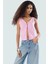 Fitted Crop Bluz Renk Poliviskon Kaşkorse V Yaka Yarım Pat Düğme Seçkin Malzeme 1