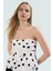 Kolsuz Terrycotton Bluz Puantiyeli Desen Fitted Kalıp Yazlık Konforlu Kesim 2