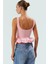 Fitted Havuz Yaka Crop Bluz 96% Pamuk Yazlık Örme Kumaş Zarifane Tasarım Modern Stil 1