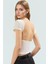 Şık Crop Bluz Nefes Alan Örme Kumaş Sırt Dekolteli Fitted Kalıp Günlük Kullanım Için 1