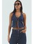 Denim Crop Bluz Halter Yaka Fitted 100 Pamuk Yazlık Dayanıklı Malzeme Yüksek Kalite 1